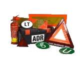 Warnings, extingueishers, ADR sets, first-aid kits